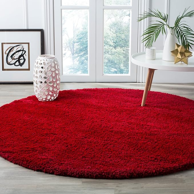 SAFAVIEH Santa Monica Shag Collection 3' x 5' White SGN725 Solid Non-Shedding Living Room Bedroom Dining Room Entryway Plush 2-inch Thick Area Rug