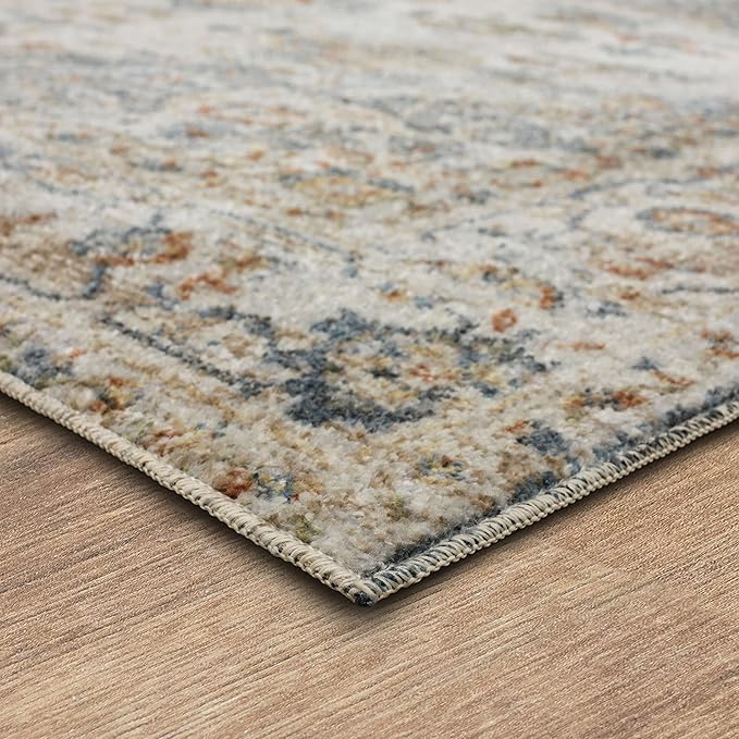 Mohawk Home Daphne Floral Ornamental Cream 2' x 8' Area Rug Perfect for Living Room, Dining Room, Office