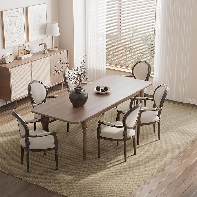 NICETOWN 6'x9' Rugs for Living Room Faux Jute Area Rug Non-Slip Washable Thin Modern Rugs for Bedroom Large Farmhouse Floor Accent Carpet for Dining Room Kitchen Entryway, Natural