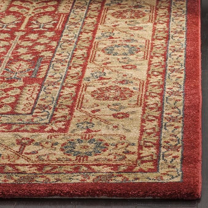 SAFAVIEH Mahal Collection Runner Rug - 2'2" x 14', Red & Natural, Traditional Oriental Design, Non-Shedding & Easy Care, Ideal for High Traffic Areas in Living Room, Bedroom (MAH697A)