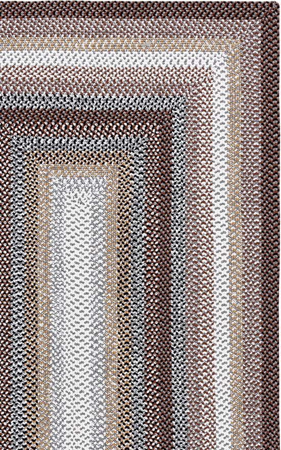 SAFAVIEH Washable Rug Outdoor Braided Collection - 4' x 6', Brown & Multi, Handmade & Reversible, Non-Shedding & Easy to Clean, Ideal for Patio, Backyard, Mudroom (BRD308T)