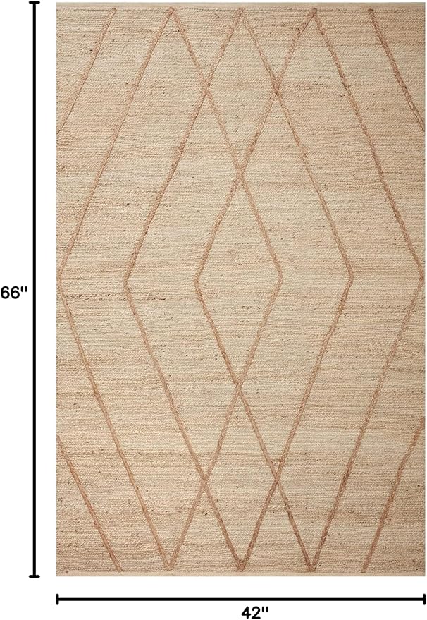 Loloi Bodhi Collection BOD-02 Ivory/Natural 3'-6" x 5'-6" Accent Rug