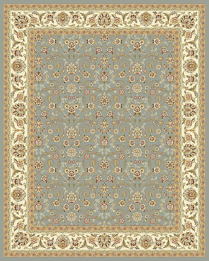 SAFAVIEH Lyndhurst Collection Area Rug - 8' x 11', Light Blue & Ivory, Traditional Oriental Design, Non-Shedding & Easy Care, Ideal for High Traffic Areas in Living Room, Bedroom (LNH312B)