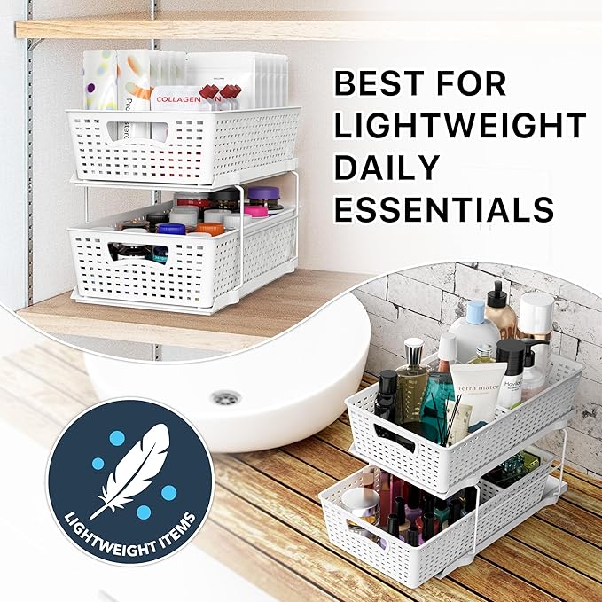 2-Tier Pull-Out Under-Sink Organizer - Maximize Bathroom Storage