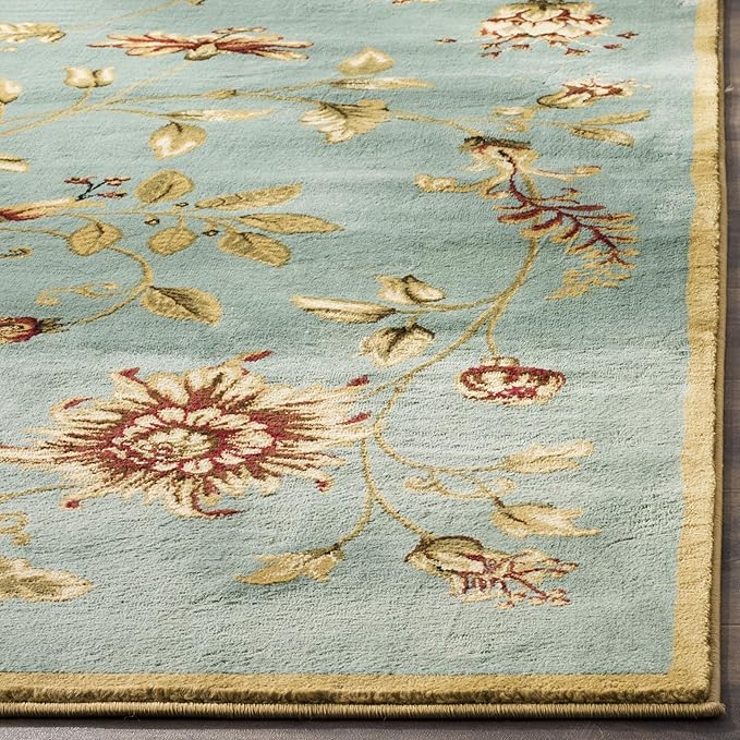 SAFAVIEH Lyndhurst Collection Runner Rug - 2'3" x 16', Blue & Multi, Traditional Floral Design, Non-Shedding & Easy Care, Ideal for High Traffic Areas in Living Room, Bedroom (LNH552-6591)