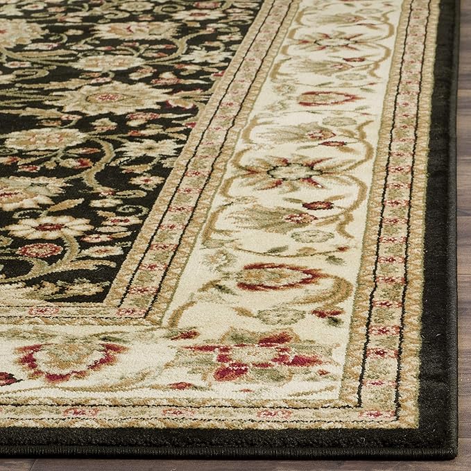 SAFAVIEH Lyndhurst Collection LNH212A Traditional Oriental Non-Shedding Living Room Bedroom Dining Home Office Area Rug( Black/Ivory, 7'9" x 9'9")
