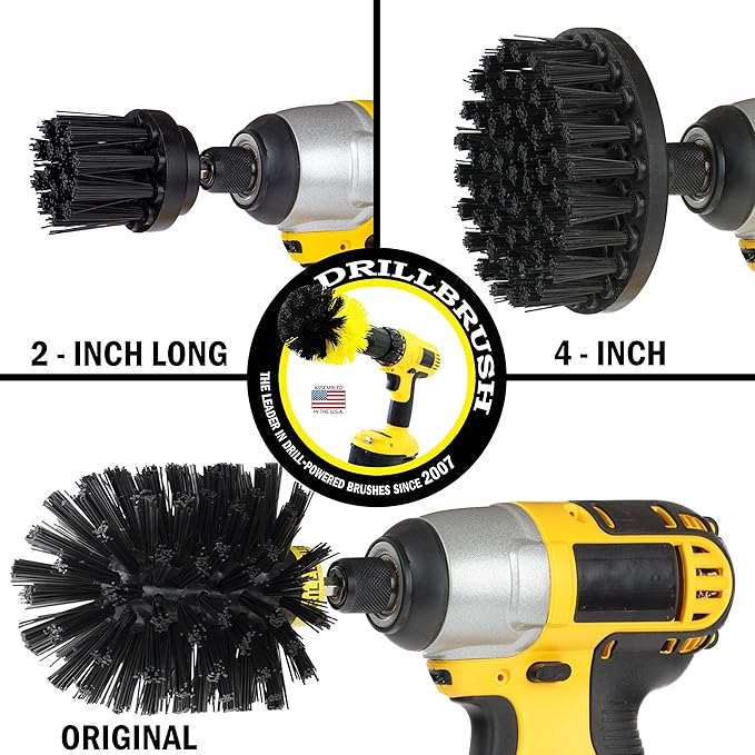Safe Wire Brush Alternative - Ultra Stiff Nylon Bristle Scrubbing Brushes - 3 Piece Grill Cleaning Set - Griddle Cleaner - Industrial Grade Scrubber - Loose Paint Remover