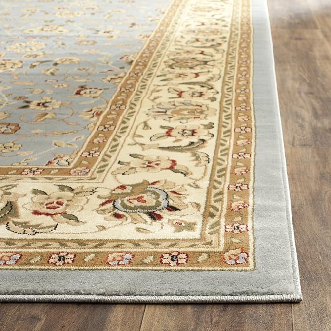SAFAVIEH Lyndhurst Collection Area Rug - 8' x 10', Light Blue & Ivory, Traditional Oriental Design, Non-Shedding & Easy Care, Ideal for High Traffic Areas in Living Room, Bedroom (LNH312B)