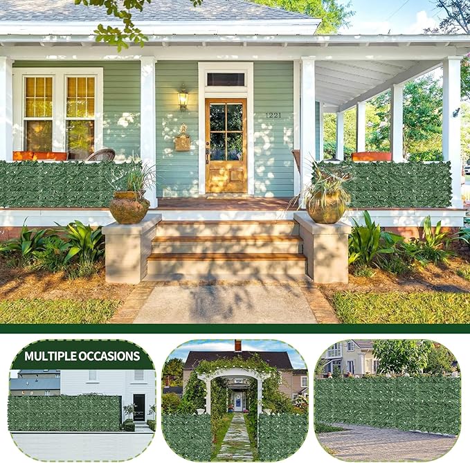 Artificial Ivy Privacy Fence Screen,39.4" x 236" UV-Anti Fake Leaves Plant Vine,Privacy Hedges Wall for Indoor Outdoor Garden Backyard Decor