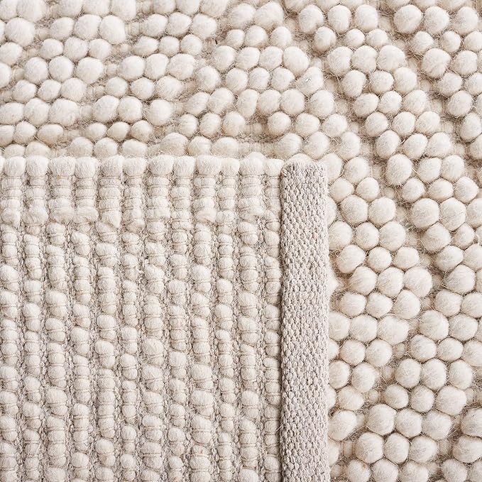 SAFAVIEH Natura Collection Area Rug - 5' x 8', Ivory, Handmade Moroccan Boho Trellis Wool, Ideal for High Traffic Areas in Living Room, Bedroom (NAT224A)