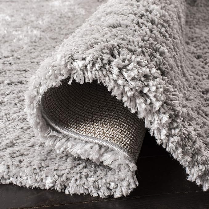 SAFAVIEH Fontana Shag Collection Runner - 2'3" x 14', Grey, Solid Pattern, Non-Shedding & Easy Care, 2-inch Thick, Ideal for The Living Room, Dining, Bedroom (FNT800F)