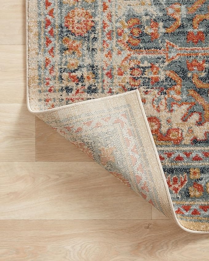 Loloi Jocelyn Collection JOC-03 Mist/Multi 5'-5" x 7'-6" .38" Thick Area Rug