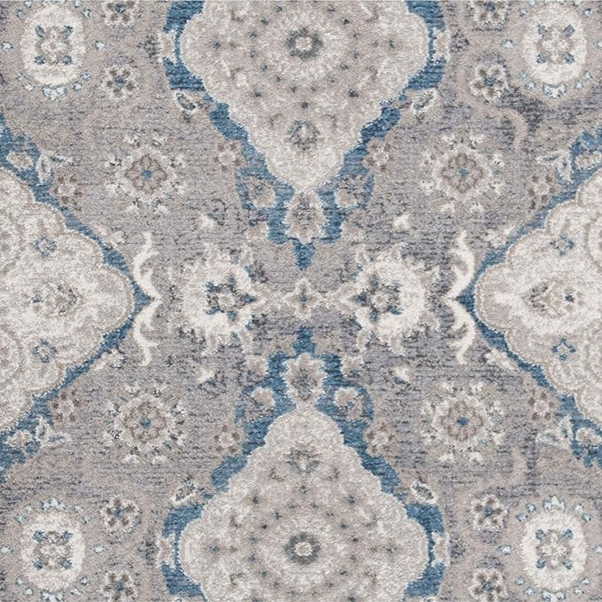 SAFAVIEH Sofia Collection Accent Rug - 4' x 5'7", Light Grey & Beige, Vintage Oriental Distressed, Non-Shedding & Easy Care, Ideal for High Traffic Areas in Foyer, Living Room, Bedroom (SOF366B)