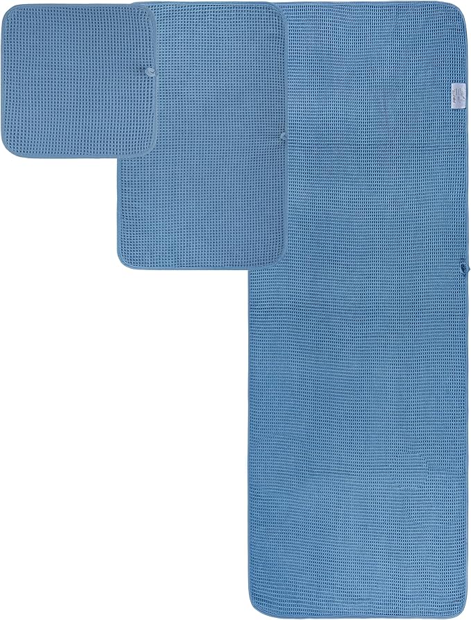 430 GSM Microfiber Quick Dry Lint Free Oversize Bath Towel Set, 6 Piece (Waffle Weave)