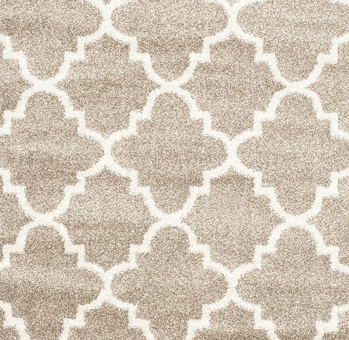 SAFAVIEH Amherst Collection Accent Rug - 3' x 5', Wheat & Beige, Moroccan Trellis Design, Non-Shedding & Easy Care, Ideal for High Traffic Areas in Entryway, Living Room, Bedroom (AMT422S)