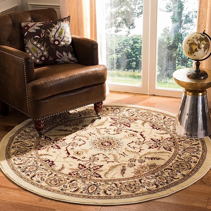SAFAVIEH Lyndhurst Collection Area Rug - 9' x 12', Ivory & Ivory, Traditional Oriental Design, Non-Shedding & Easy Care, Ideal for High Traffic Areas in Living Room, Bedroom (LNH216A)