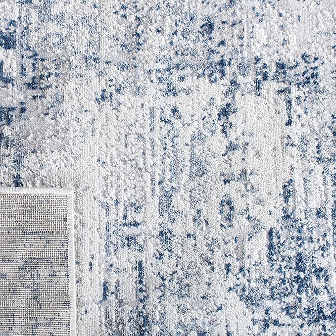 SAFAVIEH Amelia Collection Area Rug - 5'3" x 7'6", Ivory & Navy, Modern Abstract Design, Non-Shedding & Easy Care, Ideal for High Traffic Areas in Living Room, Bedroom (ALA700B)