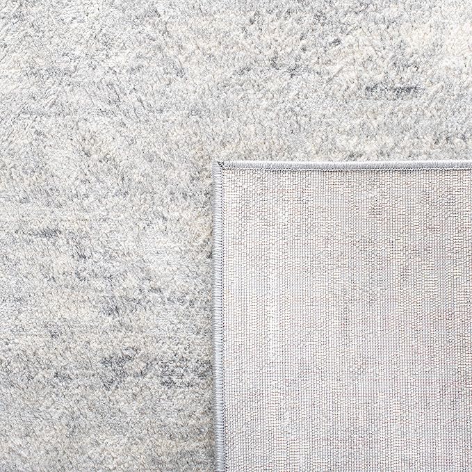SAFAVIEH Brentwood Collection Area Rug - 11' Round, Ivory & Grey, Modern Abstract Design, Non-Shedding & Easy Care, Ideal for High Traffic Areas in Living Room, Bedroom (BNT822A)