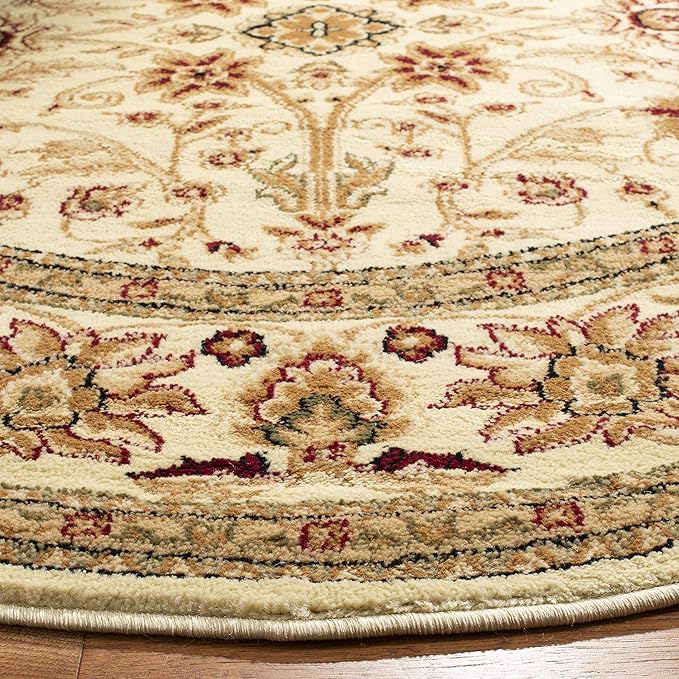SAFAVIEH Lyndhurst Collection Area Rug - 3'3" Round, Ivory & Ivory, Traditional Oriental Design, Non-Shedding & Easy Care, Ideal for High Traffic Areas in Living Room, Bedroom (LNH212L)