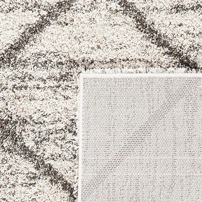 SAFAVIEH Area Rug 8x10 - Hudson Shag Collection - Large - Grey & Beige, Trellis Pattern, Non-Shedding & Easy Cleaning, Ultra Plush Thick Pile, Ideal for Living Room, Bedroom, Dining Space (SGH281J)