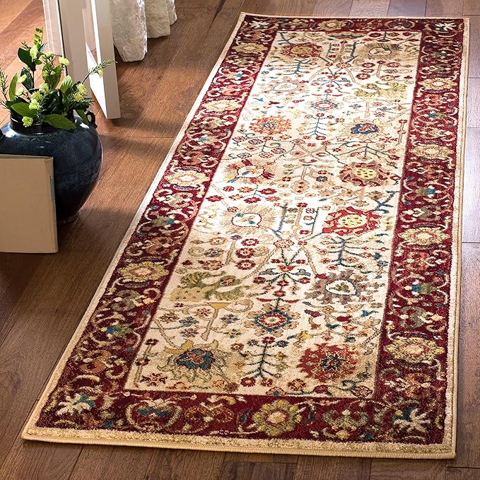 SAFAVIEH Area Rug 8x10 - Kashan Collection - Large - Blue & Tan, Traditional Oriental Design, Non-Shedding & Easy Cleaning, Ideal for Living Room, Bedroom, Office, Dining Space (KSN303G)