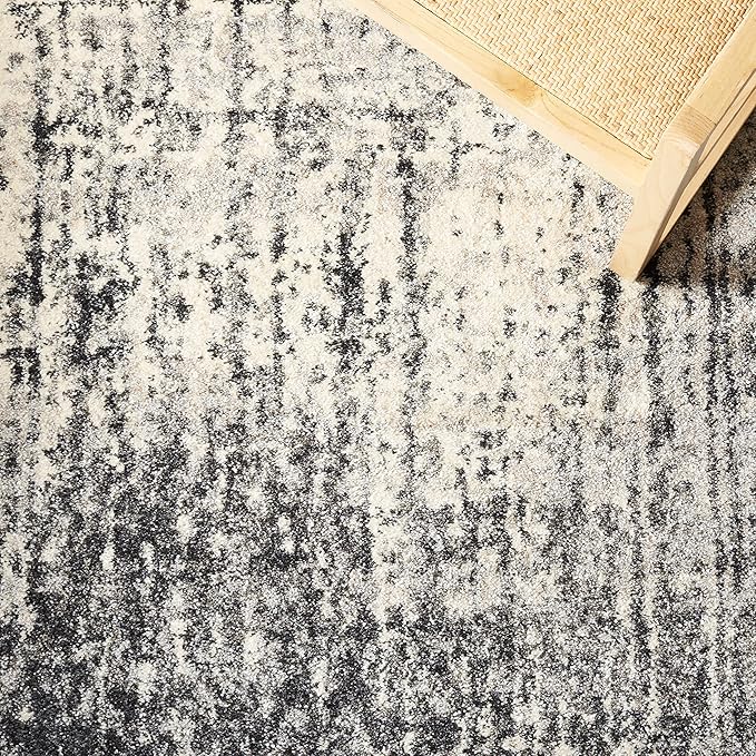 SAFAVIEH Retro Collection X-Large Area Rug - 12' x 18', Black & Light Grey, Modern Abstract Design, Non-Shedding & Easy Care, Ideal for High Traffic Areas in Living Room, Bedroom (RET2770-9079)