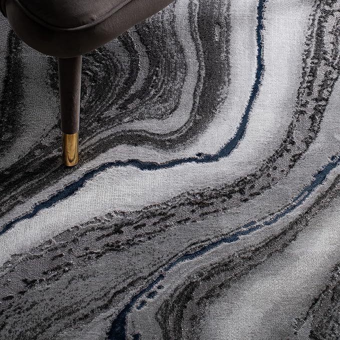 SAFAVIEH Craft Collection Accent Rug - 2'3" x 4', Grey & Blue, Modern Abstract Design, Non-Shedding & Easy Care, Ideal for High Traffic Areas in Entryway, Living Room, Bedroom (CFT819N)