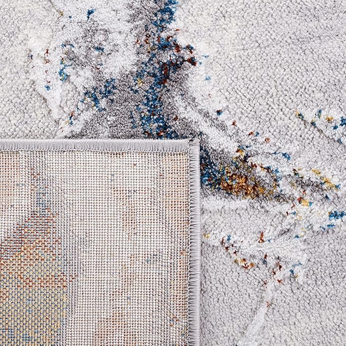 SAFAVIEH Area Rug 8x10 - Amelia Collection - Large - Grey & Blue Gold, Modern Design, Non-Shedding & Easy Cleaning, Ideal for Living Room, Bedroom, Office, Dining Space (ALA293M)