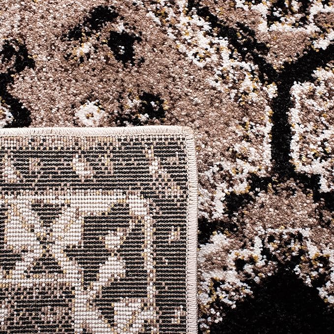 SAFAVIEH Vintage Hamadan Collection Runner Rug - 2'3" x 8', Brown & Black, Oriental Distressed Design, Non-Shedding & Easy Care, Ideal for High Traffic Areas in Living Room, Bedroom (VTH293T)