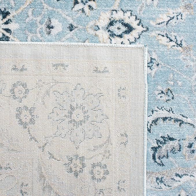 SAFAVIEH Isabella Collection Accent Rug - 3' x 5', Light Blue & Cream, Oriental Design, Non-Shedding & Easy Care, Ideal for High Traffic Areas in Entryway, Living Room, Bedroom (ISA912M)