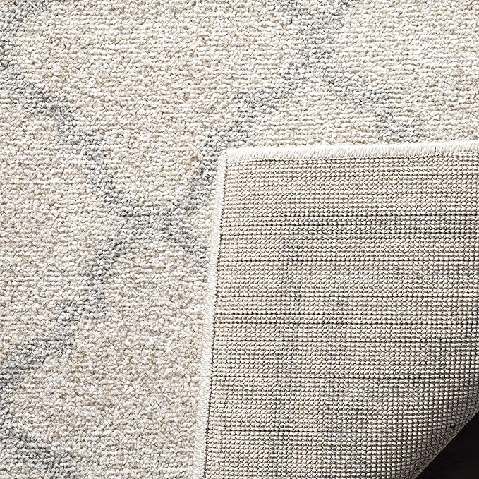 SAFAVIEH Amherst Collection 3' Round Beige/Light Grey AMT422E Moroccan Trellis Non-Shedding Living Room Bedroom Area Rug