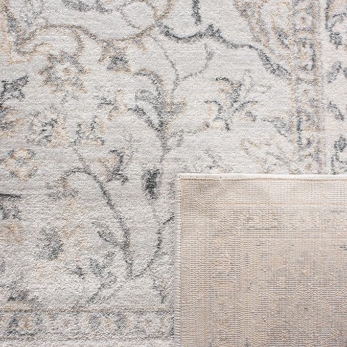 SAFAVIEH Isabella Collection Accent Rug - 2'2" x 4', Light Grey & Cream, Oriental Design, Non-Shedding & Easy Care, Ideal for High Traffic Areas in Entryway, Living Room, Bedroom (ISA912F)