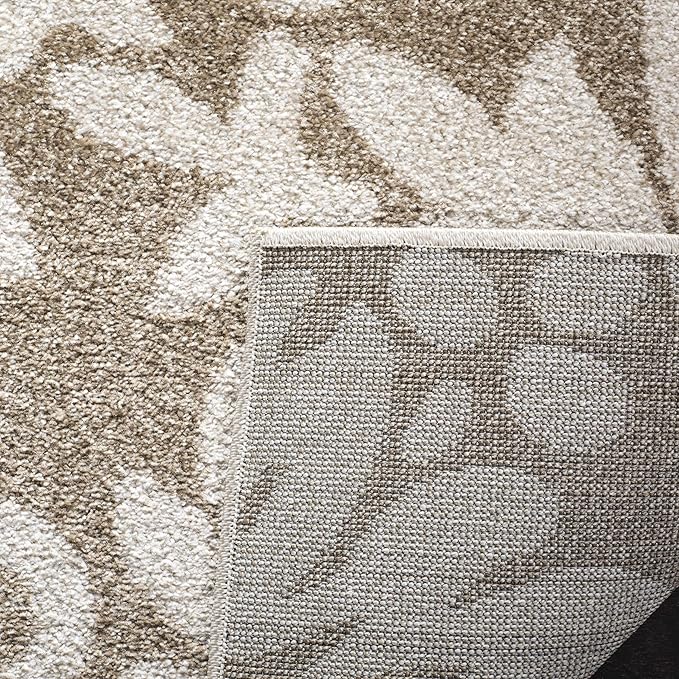 SAFAVIEH Amherst Collection X-Large Area Rug - 11' x 16', Wheat & Beige, Floral Design, Non-Shedding & Easy Care, Ideal for High Traffic Areas in Living Room, Bedroom (AMT425S)
