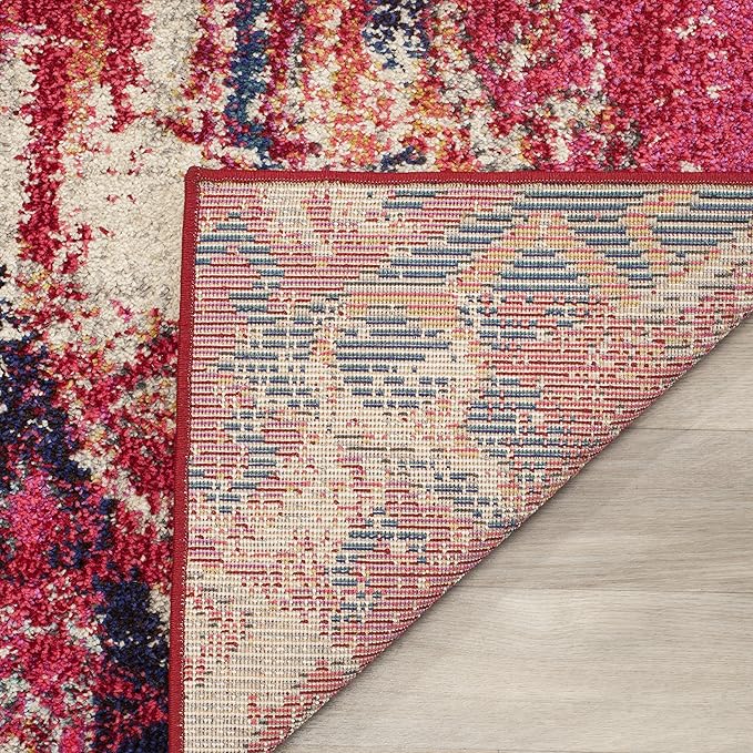 SAFAVIEH Monaco Collection Runner Rug - 2'2" x 8', Magenta & Multi, Boho Chic Tribal Distressed Design, Non-Shedding & Easy Care, Ideal for High Traffic Areas in Living Room, Bedroom (MNC222D)