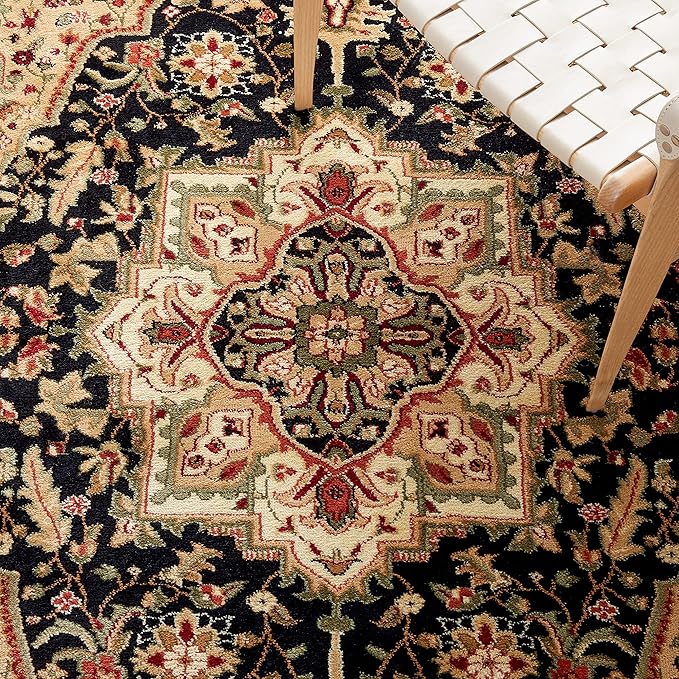 SAFAVIEH Lyndhurst Collection Area Rug - 6' x 9', Black & Beige, Traditional Oriental Design, Non-Shedding & Easy Care, Ideal for High Traffic Areas in Living Room, Bedroom (LNH330Z)