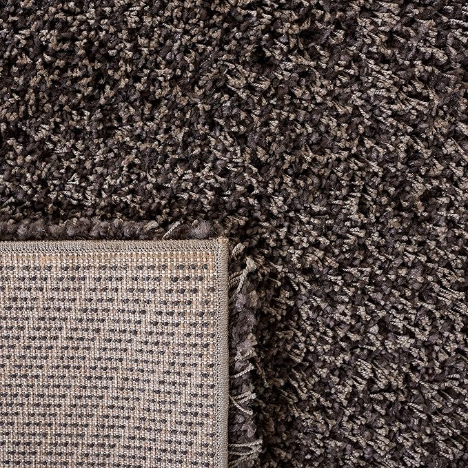 SAFAVIEH Santa Monica Shag Collection 5'3" x 7'6" Mushroom SGN725 Solid Non-Shedding Living Room Bedroom Dining Room Entryway Plush 2-inch Thick Area Rug