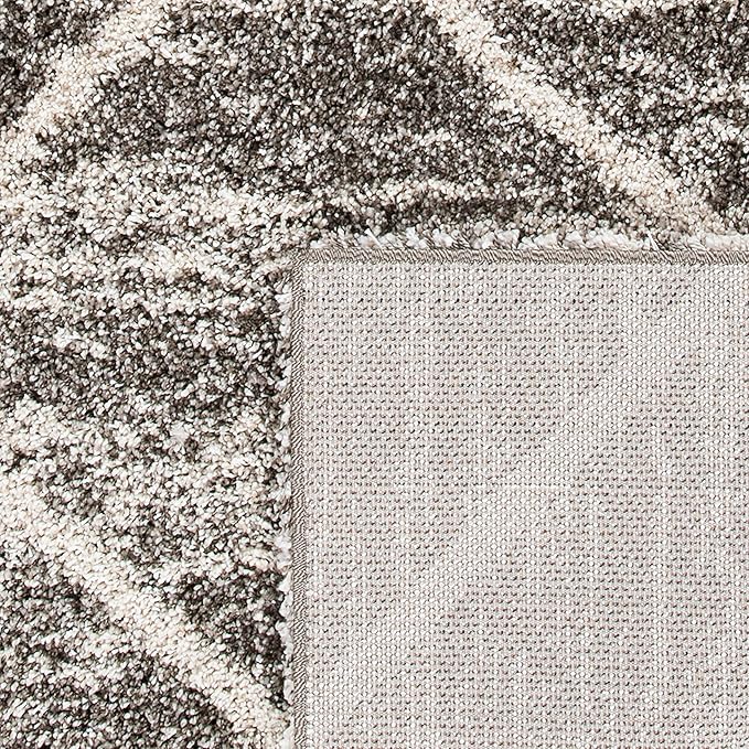 SAFAVIEH Hudson Shag Collection Accent Rug - 3' x 5', Distressed Grey & Ivory, Non-Shedding & Easy Care, 2-inch Thick Ideal for High Traffic Areas in Entryway, Living Room, Bedroom (SGH281K)