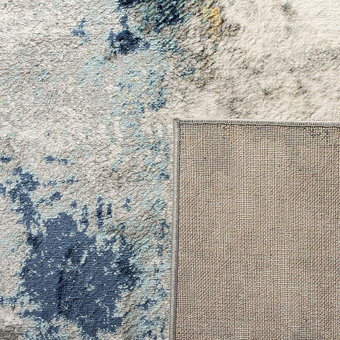 SAFAVIEH Jasper Collection Runner Rug - 2' x 8', Grey & Gold, Modern Abstract Design, Non-Shedding & Easy Care, Ideal for High Traffic Areas in Living Room, Bedroom (JSP101A)