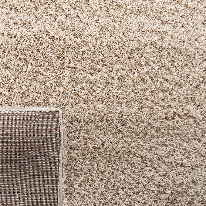 SAFAVIEH Laguna Shag Collection Accent Rug - 2'3" x 4', Beige, Solid Design, Non-Shedding & Easy Care, 2-inch Thick Ideal for High Traffic Areas in Entryway, Living Room, Bedroom (SGL303B)