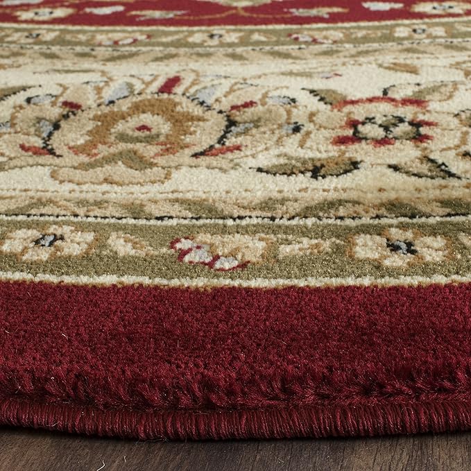 SAFAVIEH Lyndhurst Collection 4' Round Red/Ivory LNH312A Area Rug