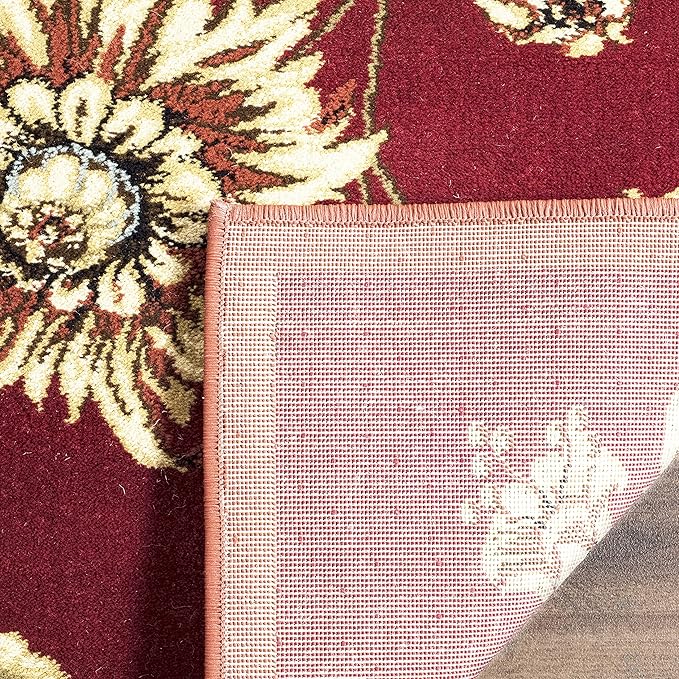 SAFAVIEH Lyndhurst Collection Area Rug - 8'9" x 12', Red & Multi, Traditional Floral Design, Non-Shedding & Easy Care, Ideal for High Traffic Areas in Living Room, Bedroom (LNH552-4091)