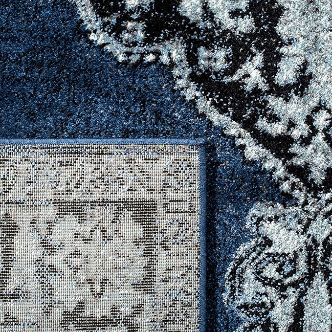 SAFAVIEH Vintage Hamadan Collection X-Large Area Rug - 11' x 15', Blue & Grey, Oriental Persian Design, Non-Shedding & Easy Care, Ideal for High Traffic Areas in Living Room, Bedroom (VTH219M)