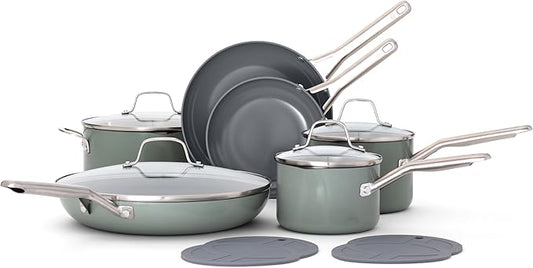 Calphalon ceramic nonstick 12-piece cookware set — complete kitchen cookware gift set for new homeowners