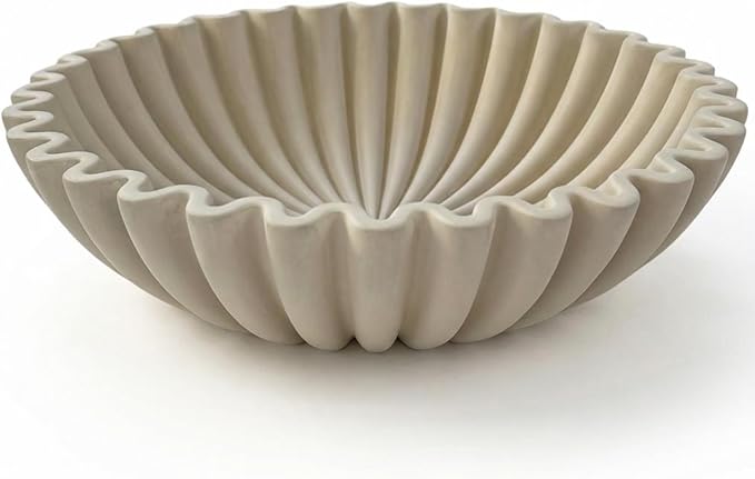 OAKOA Concrete Decorative Bowl organic modern home decor centerpiece for living room and kitchen styling