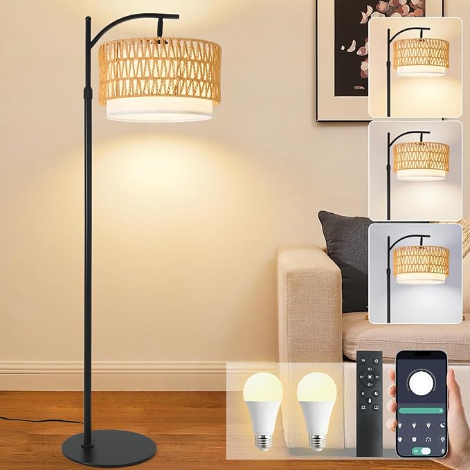 LifeNest curated edit bohemian rattan floor lamp calm home lifestyle essentials lighting decor