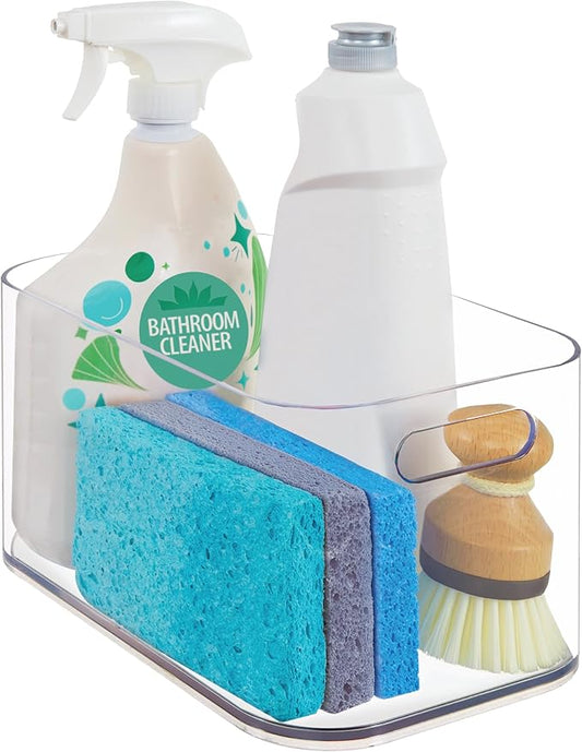 STORi Bliss clear organizer bin — bathroom counter organization for a calm, clutter-free morning routine