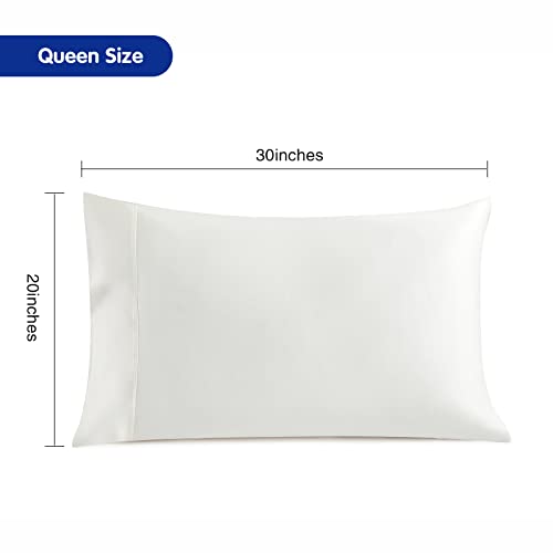 Cooling Eucalyptus Tencel Pillow Cases 2 Pack Queen Snow White - Image 4