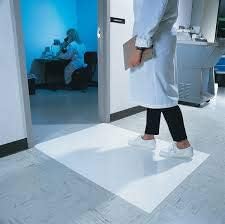 Cleanroom Adhesive/Sticky/Tacky Mat 18" x 36" White (5 Pads of 30 Sheets) 5 Pads, 150 Sheets per Box. Each pad 30 Sheets