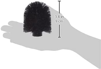 Toilet Bowl Cleaner Brush Replacement Head, Black Brush Head for Toilet Brush with Adaptar, Plastic, Dimensions 2.93 x 3.66 x 2.95 in, Ø 2.95 in