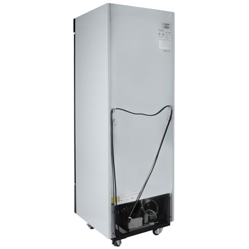 27" Reach-In Freezer with One-Swing Glass Door | Merchandiser Frozen Display Refrigeration for Convenience Store | 19.2 Cu. Ft. | 26.8"W x 33.5"D x 80.1"H, White, Stainless Steel, 115v, NSF